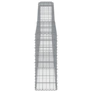 vidaXL Gabion Baskets with High Arch 2 pcs. 400x30x80/100cm Galvanized Iron