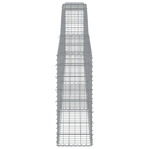 vidaXL Gabion Baskets with High Arch 2 pcs. 400x30x80/100cm Galvanized Iron