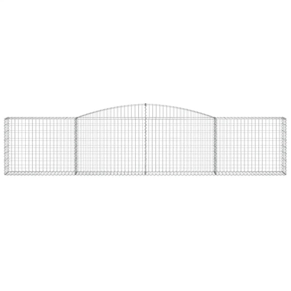 vidaXL Gabion Baskets with Arched Top 6 pcs. 400x30x80/100cm Galvanized Iron