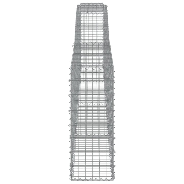 vidaXL Gabion Baskets with Arched Top 10 pcs. 400x30x80/100cm Galvanized Iron