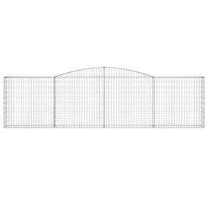 vidaXL Gabions with Arch Top 2 pcs 400x30x100/120cm Galvanised Iron