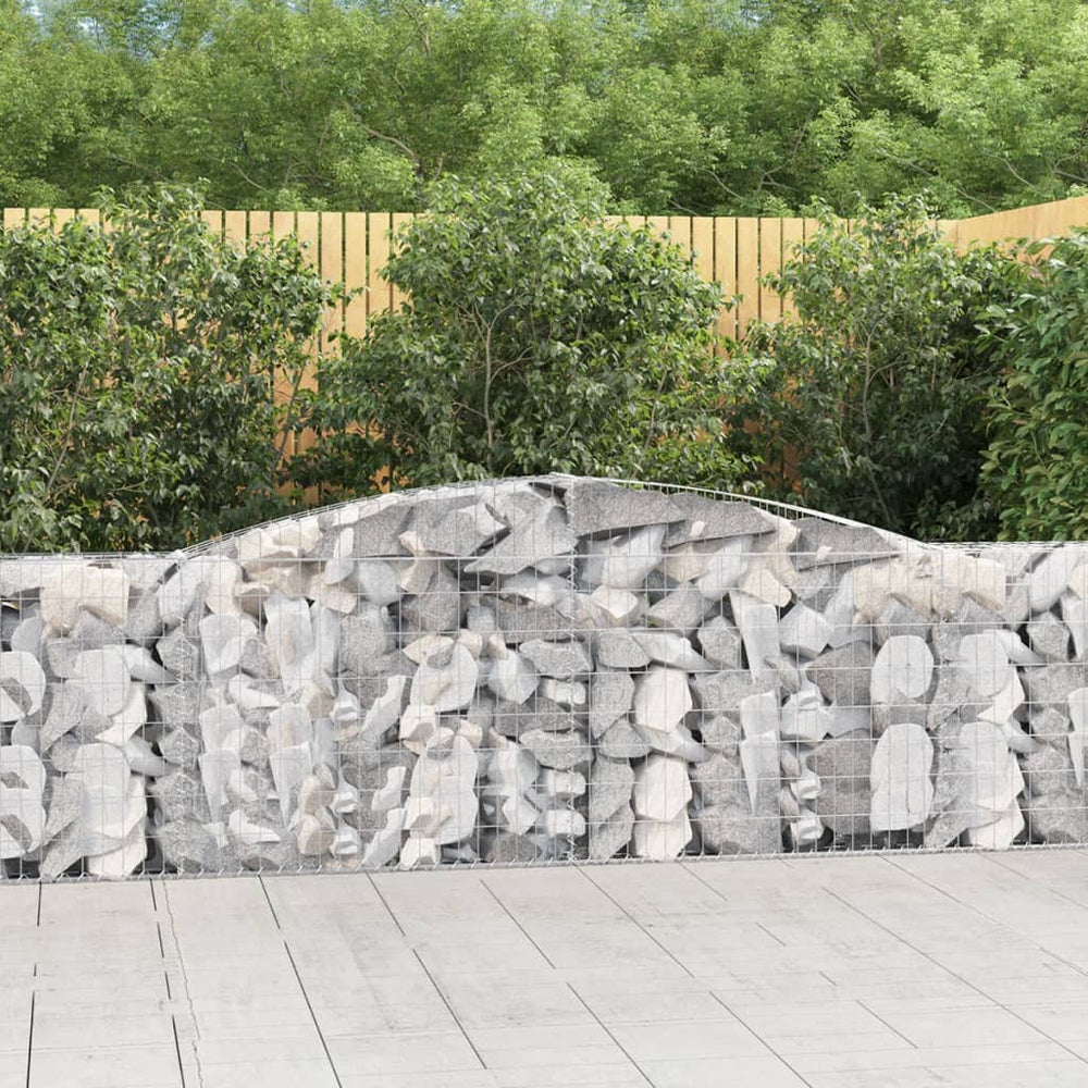 vidaXL Gabions with Arch 3 pcs. 400x30x100/120cm Galvanized Iron
