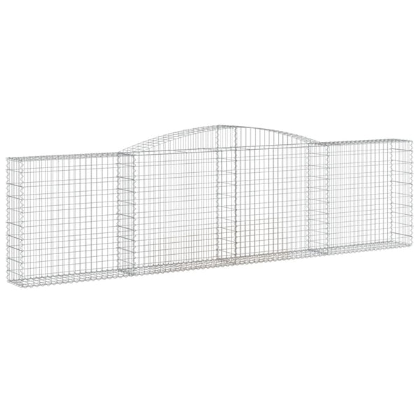 vidaXL Gabion Baskets with Arched Top 4 pcs 400x30x100/120cm Galvanized Iron