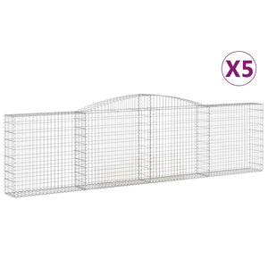vidaXL Gabions with Arch 5 pcs. 400x30x100/120cm Galvanized Iron