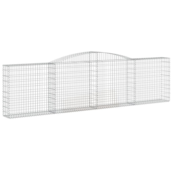 vidaXL Gabion Baskets with Arched Top 6 pcs. 400x30x100/120cm Galvanized Iron