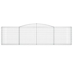 vidaXL Gabion Baskets with Arched Top 6 pcs. 400x30x100/120cm Galvanized Iron