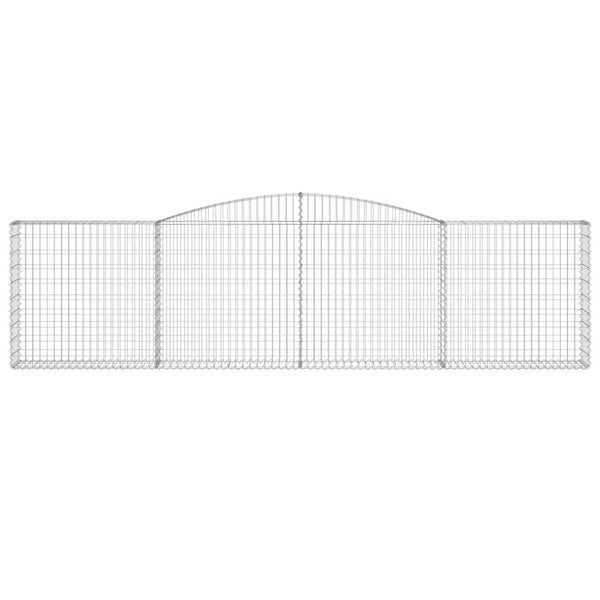 vidaXL Gabion Baskets with Arched Top 6 pcs. 400x30x100/120cm Galvanized Iron