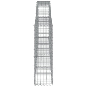 vidaXL Gabion Baskets with Arched Top 6 pcs. 400x30x100/120cm Galvanized Iron