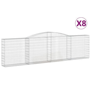 vidaXL Gabions with Arch 8 pcs. 400x30x100/120cm Galvanized Iron