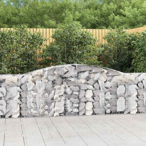 vidaXL Gabions with Arch 8 pcs. 400x30x100/120cm Galvanized Iron