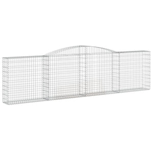 vidaXL Gabion Baskets with High Arch 9 pcs. 400x30x100/120cm Galvanized Iron