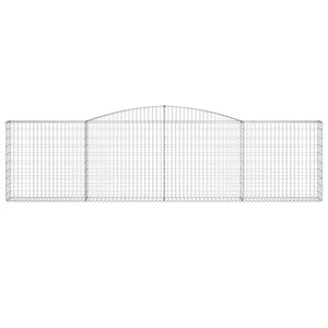 vidaXL Gabion Baskets with High Arch 9 pcs. 400x30x100/120cm Galvanized Iron