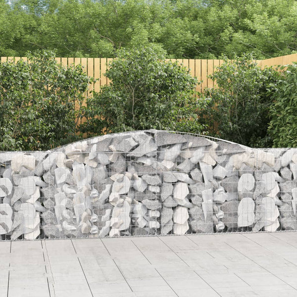 vidaXL Gabion Baskets with High Arch 9 pcs. 400x30x100/120cm Galvanized Iron
