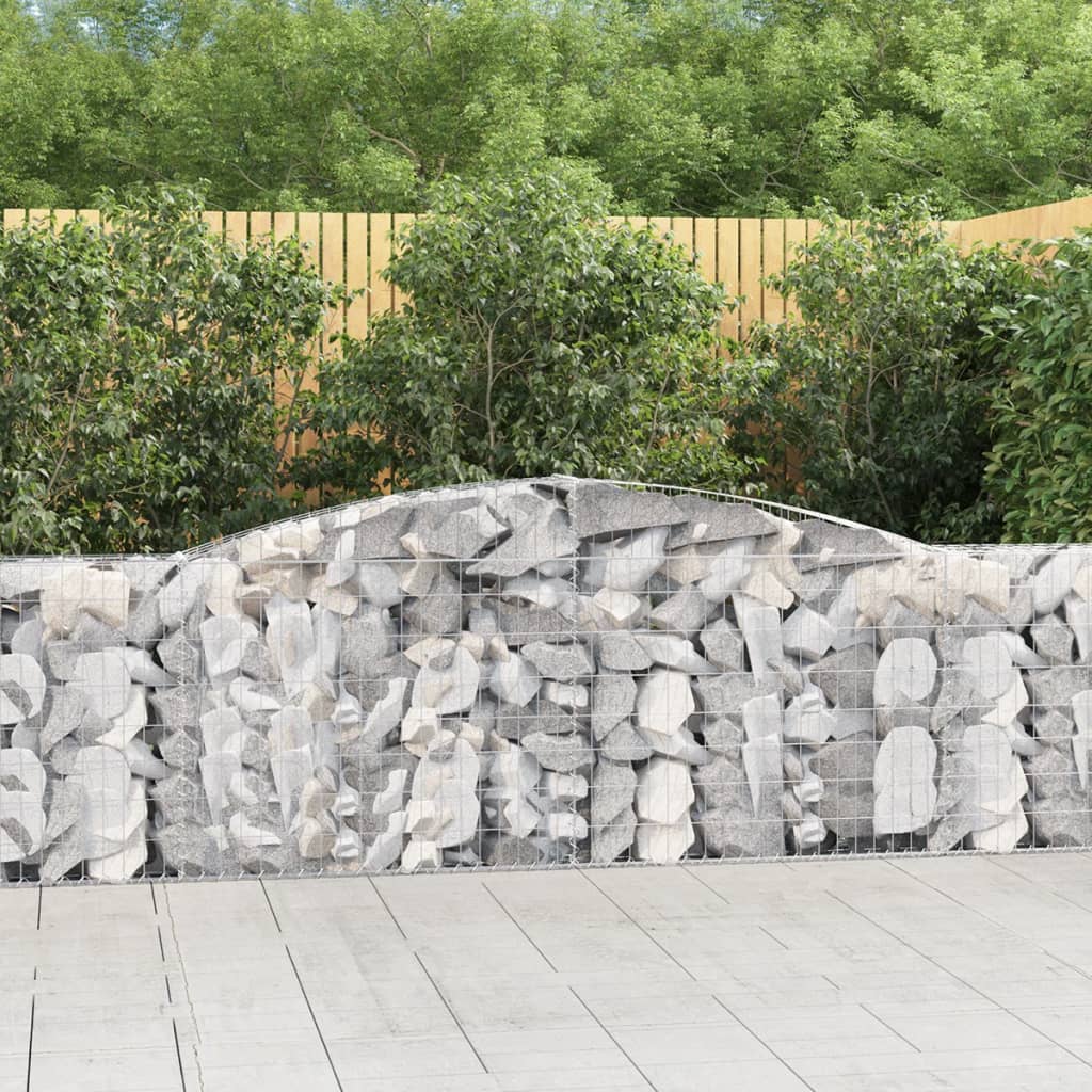 vidaXL Gabions with Arch 10 pcs 400x30x100/120cm Galvanized Iron