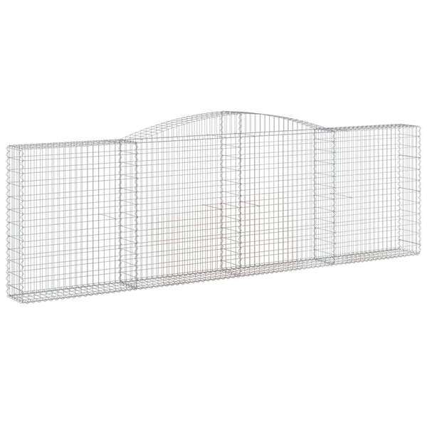 vidaXL Gabions with Arch Top 2 pcs. 400x30x120/140cm Galvanized Iron