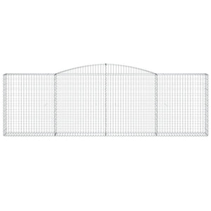 vidaXL Gabions with Arch Top 2 pcs. 400x30x120/140cm Galvanized Iron