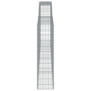 vidaXL Gabions with Arch Top 2 pcs. 400x30x120/140cm Galvanized Iron