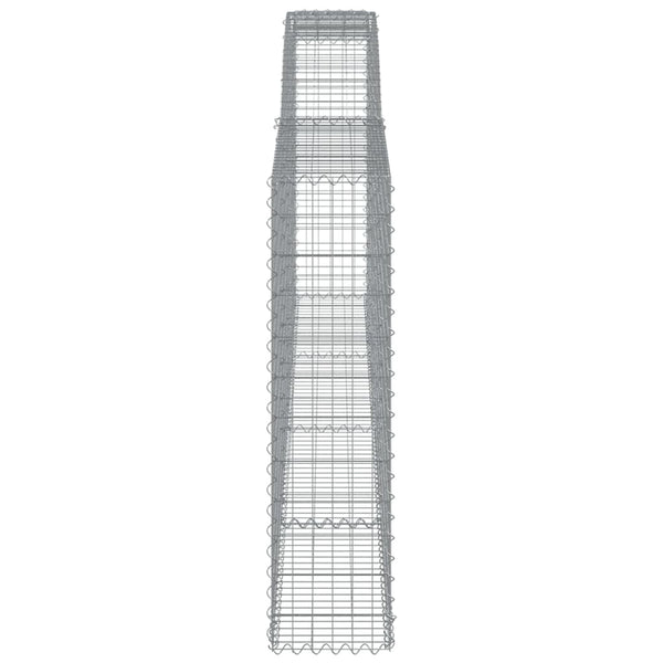 vidaXL Gabions with Arch Top 2 pcs. 400x30x120/140cm Galvanized Iron