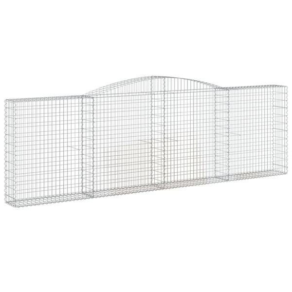 vidaXL Gabion Baskets with Arched Top 4 pcs 400x30x120/140 cm Galvanized Iron