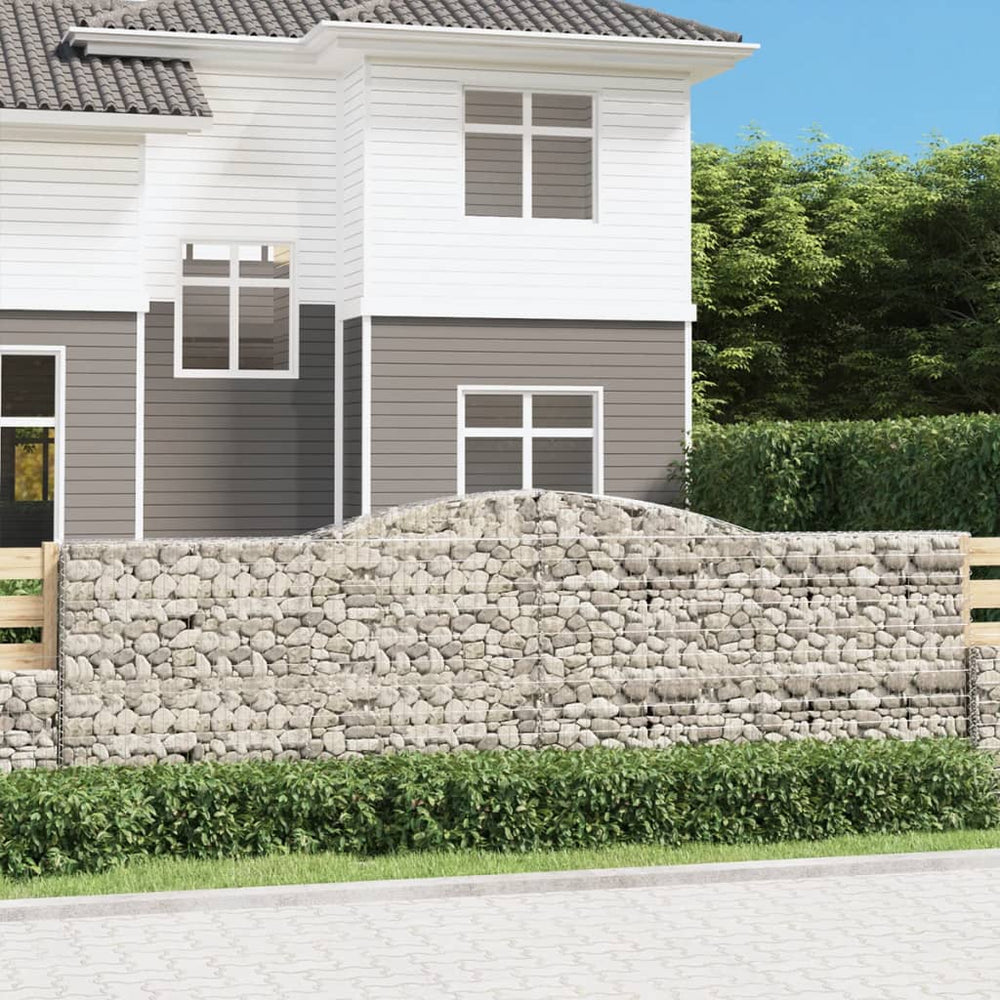 vidaXL Gabions with Arch Top 10 pcs. 400x30x120/140cm Galvanized Iron