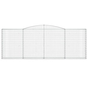 vidaXL Gabions with Arch Top 2 pcs. 400x30x140/160cm Galvanized Iron