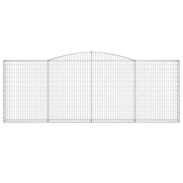 vidaXL Gabions with Arch Top 2 pcs. 400x30x140/160cm Galvanized Iron