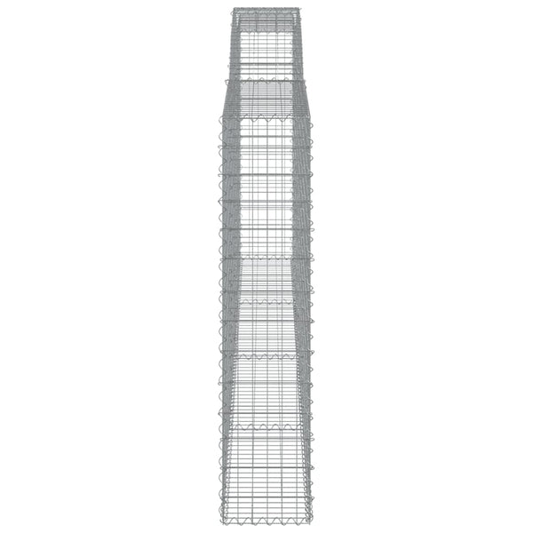 vidaXL Gabions with Arch Top 2 pcs. 400x30x140/160cm Galvanized Iron