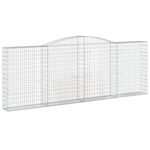 vidaXL Gabion Baskets with Arched Top 3 pcs 400x30x140/160 cm Galvanised Iron