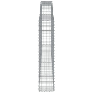 vidaXL Gabion Baskets with Arched Top 3 pcs 400x30x140/160 cm Galvanised Iron