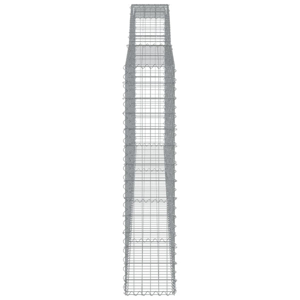 vidaXL Gabion Baskets with Arched Top 3 pcs 400x30x140/160 cm Galvanised Iron