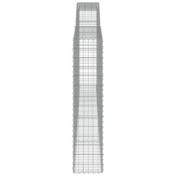 vidaXL Gabion Baskets with Arched Top 5 pcs 400x30x140/160 cm Galvanized Iron