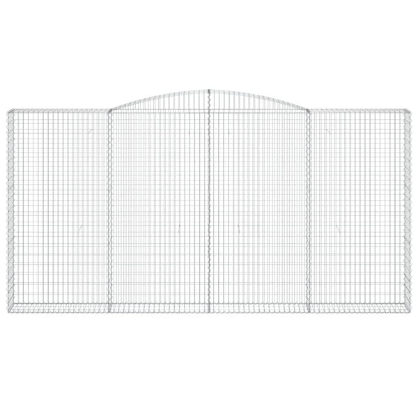 vidaXL Gabion Baskets with Arched Top 2 pcs 400x30x200/220 cm Galvanized Iron