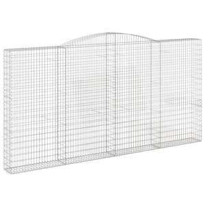 vidaXL Gabion Baskets with High Arch 3 pcs 400x30x200/220 cm Galvanized Iron