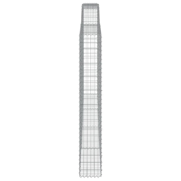 vidaXL Gabion Baskets with High Arch 3 pcs 400x30x200/220 cm Galvanized Iron