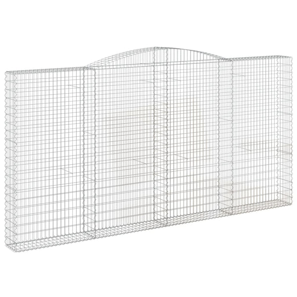 vidaXL Gabions with Arch Top 4 pcs 400x30x200/220cm Galvanized Iron