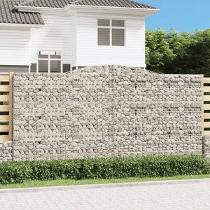 vidaXL Gabions with Arch Top 4 pcs 400x30x200/220cm Galvanized Iron