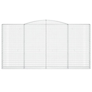 vidaXL Gabion Baskets with High Arch 5 pcs. 400x30x200/220cm Galvanized Iron