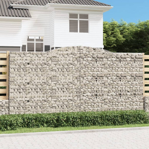 vidaXL Gabion Baskets with High Arch 5 pcs. 400x30x200/220cm Galvanized Iron