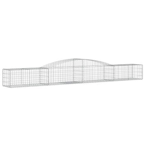 Gabionen mit Hochbogen 2 Stk. 400x50x40/60cm Verzinktes Eisen