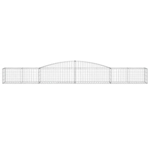 Gabionen mit Hochbogen 2 Stk. 400x50x40/60cm Verzinktes Eisen