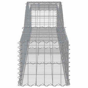 Gabionen mit Hochbogen 2 Stk. 400x50x40/60cm Verzinktes Eisen
