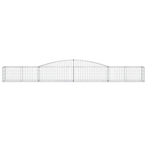 Gabionen mit Hochbogen 4 Stk. 400x50x40/60cm Verzinktes Eisen