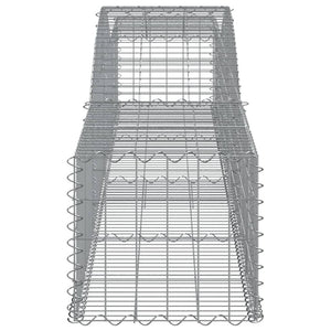 Gabionen mit Hochbogen 4 Stk. 400x50x40/60cm Verzinktes Eisen