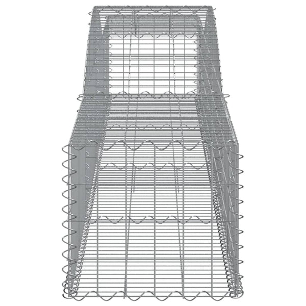 Gabionen mit Hochbogen 4 Stk. 400x50x40/60cm Verzinktes Eisen