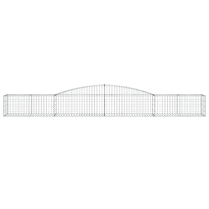 Gabionen mit Hochbogen 5 Stk. 400x50x40/60cm Verzinktes Eisen