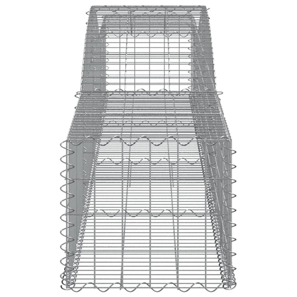 Gabionen mit Hochbogen 5 Stk. 400x50x40/60cm Verzinktes Eisen