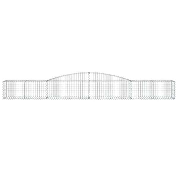 Gabionen mit Hochbogen 7 Stk. 400x50x40/60cm Verzinktes Eisen