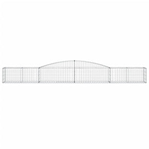 Gabionen mit Hochbogen 8 Stk. 400x50x40/60cm Verzinktes Eisen