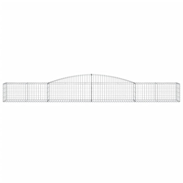 Gabionen mit Hochbogen 8 Stk. 400x50x40/60cm Verzinktes Eisen