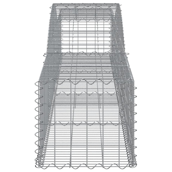 Gabionen mit Hochbogen 8 Stk. 400x50x40/60cm Verzinktes Eisen